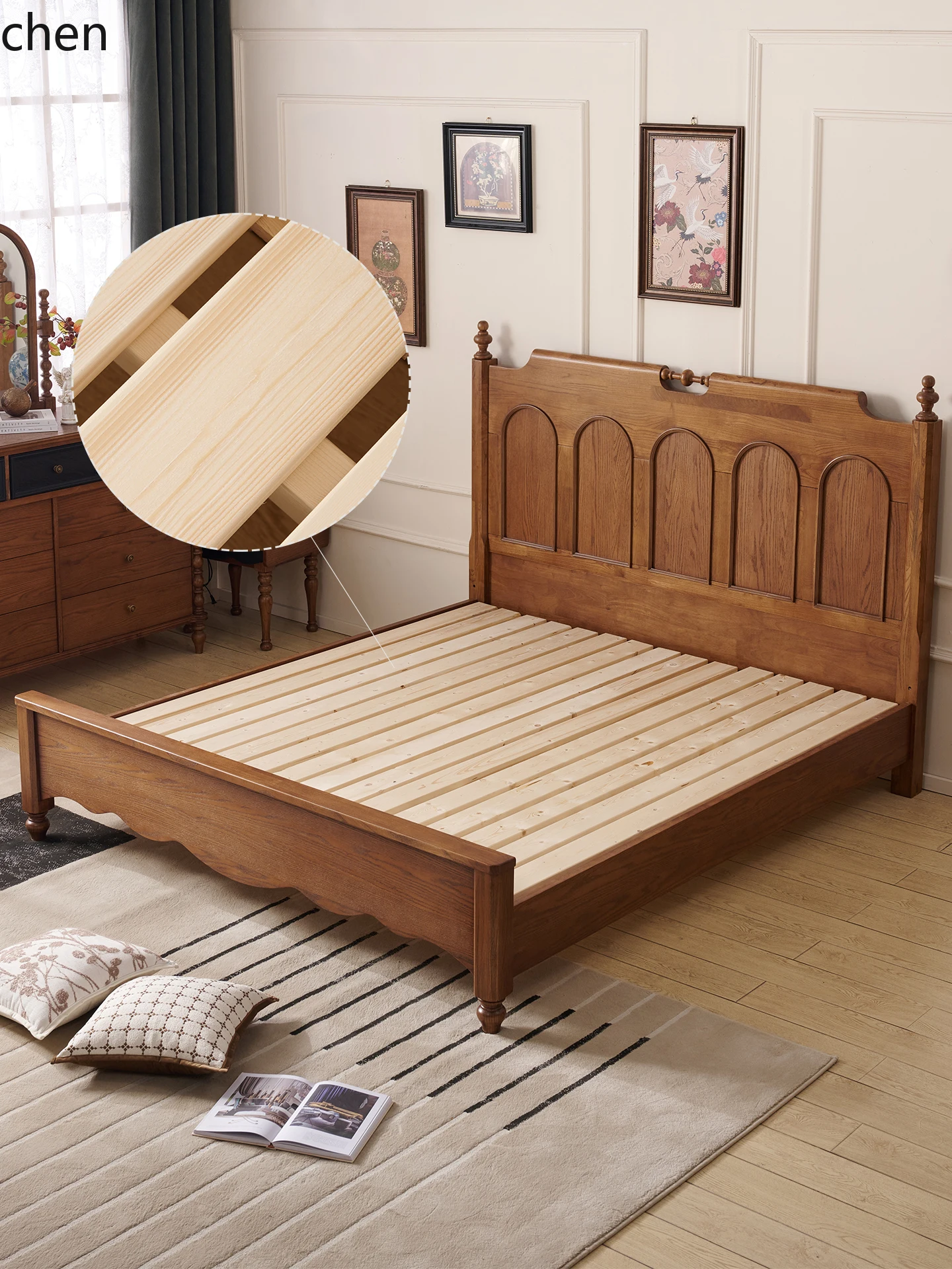 PYH Style Retro Solid Wood 1.8m Large Bed Master Bedroom Vintage Furniture Simple Wedding Bed
PYH Style Retro Solid Wood 1.8m Large Bed Master Bedroom Vintage Furniture Simple Wedding Bed
