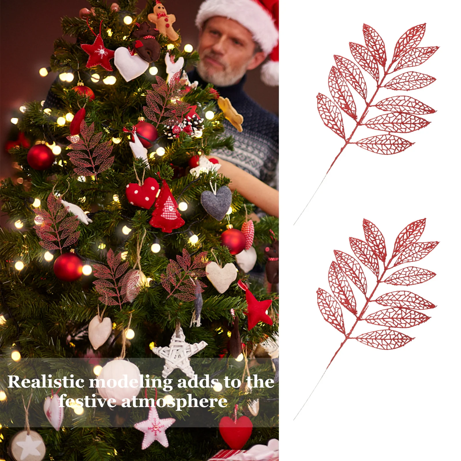 5pcs Simulation Rose Leaf Decor Christmas Tree Pendant Home Decor Accessories Xmas Ornament Festive Decoration Simulated Plant
5pcs Simulation Rose Leaf Decor Christmas Tree Pendant Home Decor Accessories Xmas Ornament Festive Decoration Simulated Plant