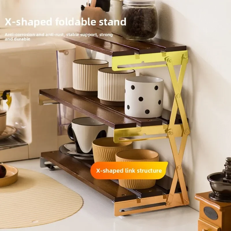 Multi-functional Desktop rack Solid wood table with multi-layer installation-free foldable storage rack
Multi-functional Desktop rack Solid wood table with multi-layer installation-free foldable storage rack