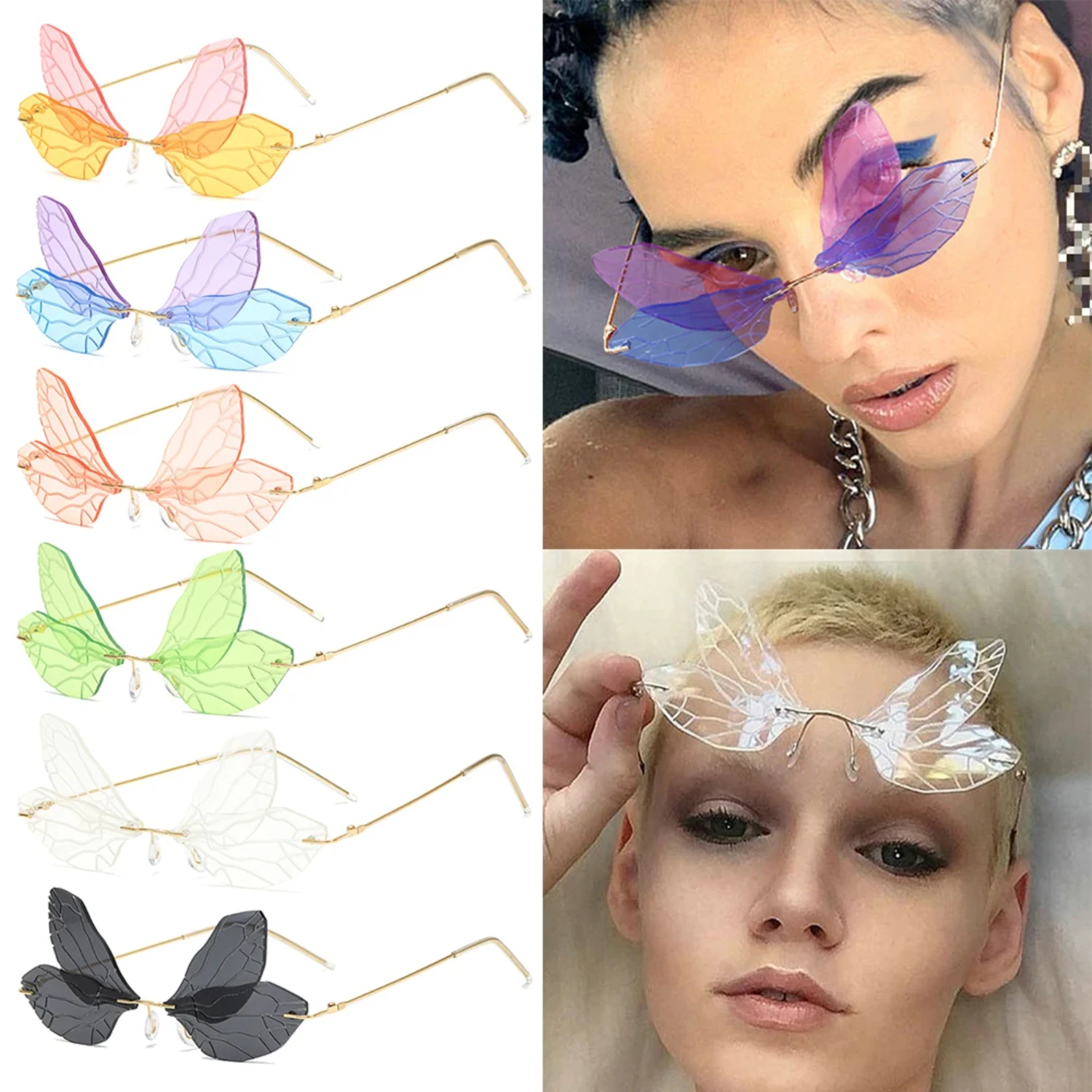 Candy Colors Rimless Sunglasses Women Dragonfly Wings Punk Sunglasses Frameless Gradient Clear Len Glasses Street Eyewear
Candy Colors Rimless Sunglasses Women Dragonfly Wings Punk Sunglasses Frameless Gradient Clear Len Glasses Street Eyewear