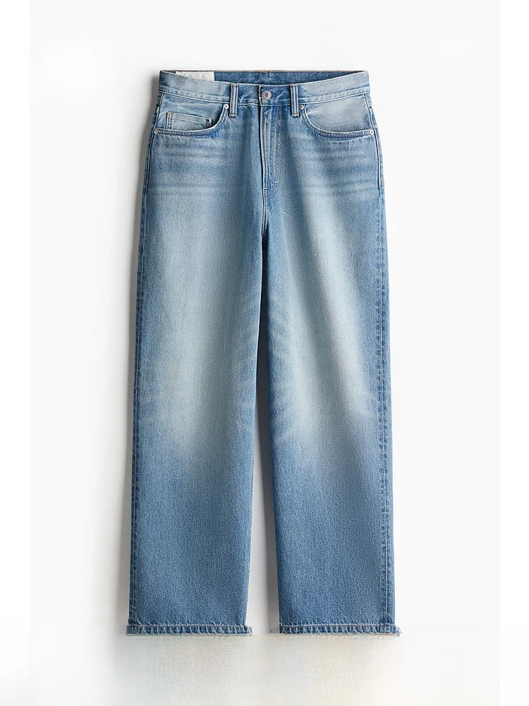 H&M Men's Cotton Denim Jeans Summer Washed Wide Leg Workwear Pants Loose Straight Long Trousers Casual mid Waist Zipper
H&M Men's Cotton Denim Jeans Summer Washed Wide Leg Workwear Pants Loose Straight Long Trousers Casual mid Waist Zipper