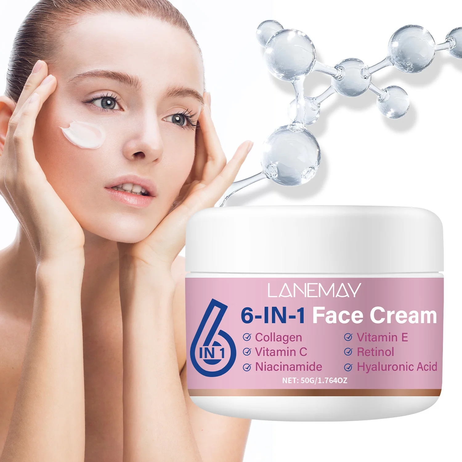 6-in-1 Anti-Aging & Hydrating Cream | With Collagen, Retinol, Vitamin C | Firms, Smooths & Delicates Skin, 50g
6-in-1 Anti-Aging & Hydrating Cream | With Collagen, Retinol, Vitamin C | Firms, Smooths & Delicates Skin, 50g