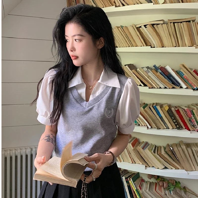 Dongguan Daliang Knitted Neck Sweater Women's New Style No Pilling Fake Two-Piece Ultra-Short Length Summer Thin Model
Dongguan Daliang Knitted Neck Sweater Women's New Style No Pilling Fake Two-Piece Ultra-Short Length Summer Thin Model