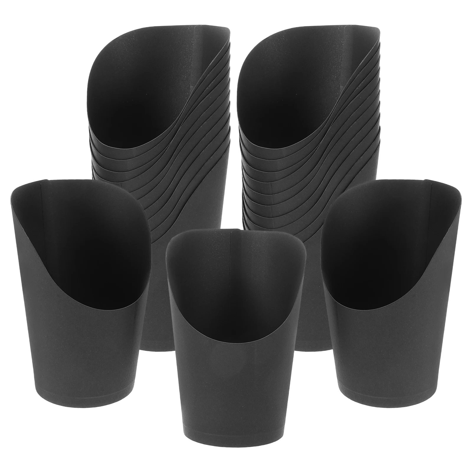 100pcs Fries Diagonal Cup Mini Black Holder Snack Dessert Paper Paper French Fry Holders Food Containers Fried Cups Party
100pcs Fries Diagonal Cup Mini Black Holder Snack Dessert Paper Paper French Fry Holders Food Containers Fried Cups Party