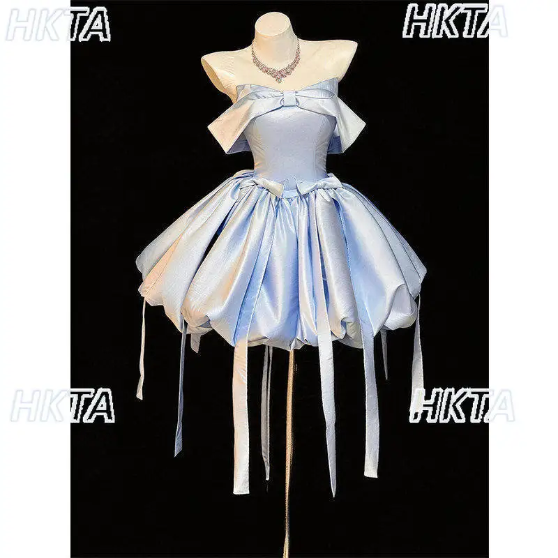 Elegant Lolita Shoulder Satin Tube Top Bud Formal Mini Dress Sweet Bow High Waist Birthday Party Princess Dress Ball Gown Women
Elegant Lolita Shoulder Satin Tube Top Bud Formal Mini Dress Sweet Bow High Waist Birthday Party Princess Dress Ball Gown Women