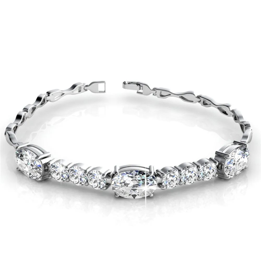 Daisini Sparkling Oval Cut Bracelets Embellished with Swarovski Crystals for Women Luxury Original Dainty Jewelry Wedding Party
Daisini Sparkling Oval Cut Bracelets Embellished with Swarovski Crystals for Women Luxury Original Dainty Jewelry Wedding Party