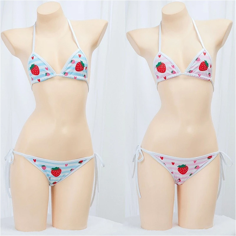 Stripe Bikinis Set Girls Cute Strawberry Print Sexy Swimsuit Bandage Strap Neck Hanging Sweet Women Swim Underwear Bathing Suit
Stripe Bikinis Set Girls Cute Strawberry Print Sexy Swimsuit Bandage Strap Neck Hanging Sweet Women Swim Underwear Bathing Suit