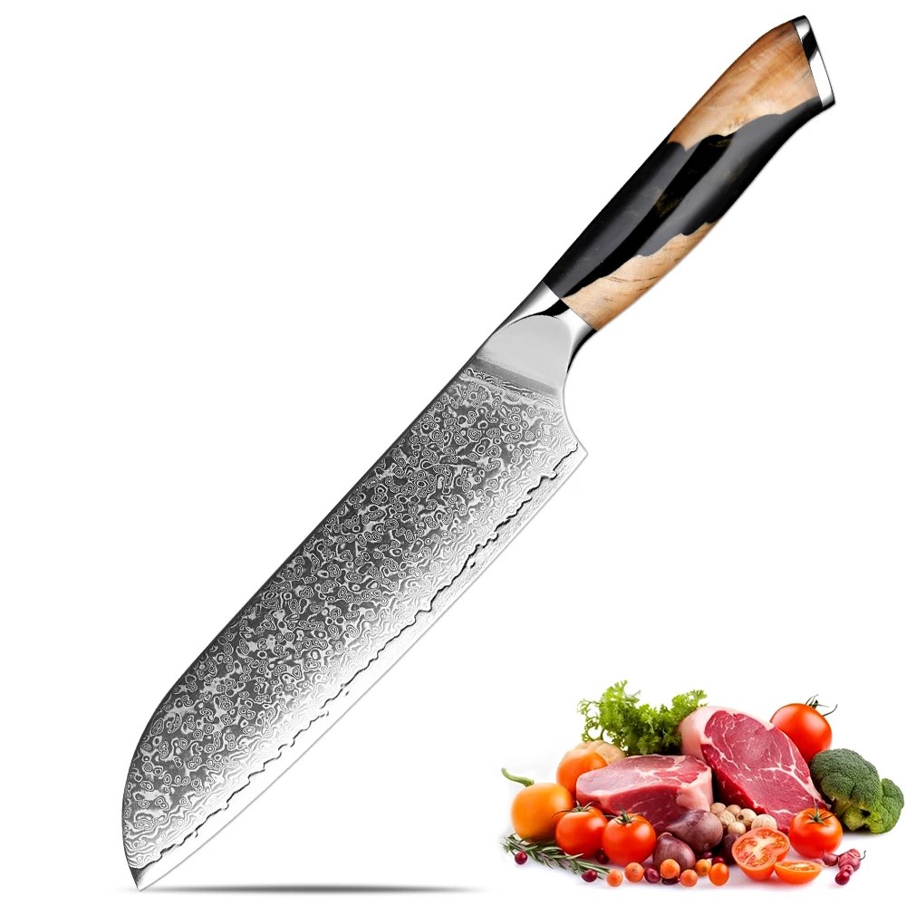Профессиональный 7-дюймовый нож Сантоку из дамасской стали, острый японский кухонный нож для приготовления пищи, с рукоятью из черной стабилизированной древесины
Профессиональный 7-дюймовый нож Сантоку из дамасской стали, острый японский кухонный нож для приготовления пищи, с рукоятью из черной стабилизированной древесины