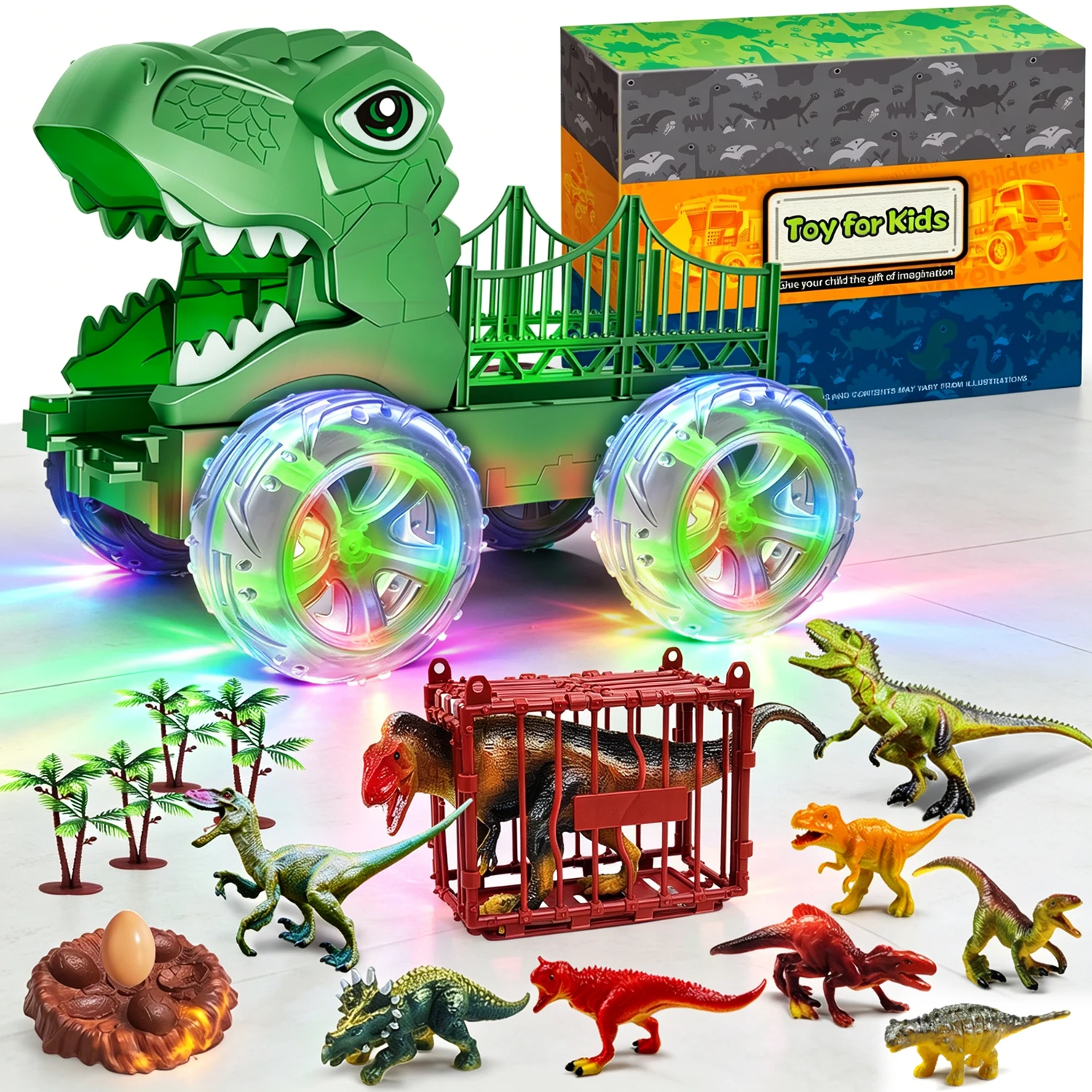 16 in 1 T-rex Dinosaur Truck Toy Set for Kids Boys,Tyrannosaurus Transport Truck with 9 Dino Figures Gift for Children
16 in 1 T-rex Dinosaur Truck Toy Set for Kids Boys,Tyrannosaurus Transport Truck with 9 Dino Figures Gift for Children