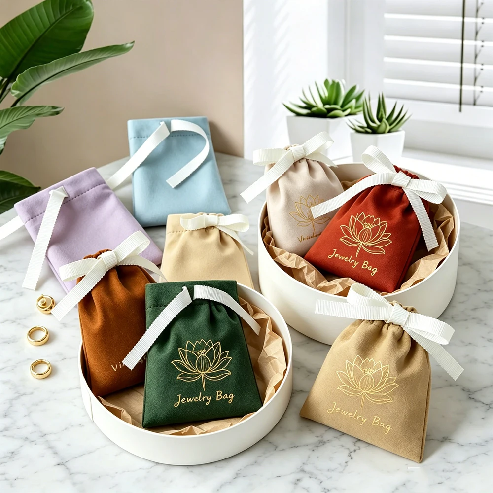 100Pcs Personalized Logo Velvet Bag with Ribbon Jewelry Ponch for Wedding Party Gift Bag Orgaizer Ring Brooch Earrings Packaging
100Pcs Personalized Logo Velvet Bag with Ribbon Jewelry Ponch for Wedding Party Gift Bag Orgaizer Ring Brooch Earrings Packaging