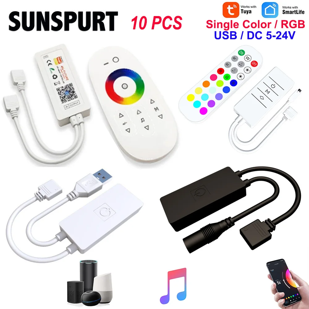 1-10pc Tuya WIFI Controller RGB 5-24V Compatible With Alexa For TV Bedroom Background Decoration RGB LED Strip Lights Decoration
1-10pc Tuya WIFI Controller RGB 5-24V Compatible With Alexa For TV Bedroom Background Decoration RGB LED Strip Lights Decoration