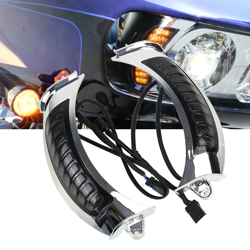 Светодиодный обтекатель фар, боковой указатель поворота для Road Glide FLTR 2015-2020
Светодиодный обтекатель фар, боковой указатель поворота для Road Glide FLTR 2015-2020