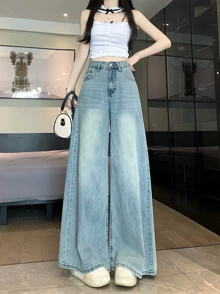 Light Wash Wide Leg Jeans Women Summer 2026 New Style Casual Thin Loose Fitting Floor Length Denim Pants High Waist Zipper
Light Wash Wide Leg Jeans Women Summer 2026 New Style Casual Thin Loose Fitting Floor Length Denim Pants High Waist Zipper
