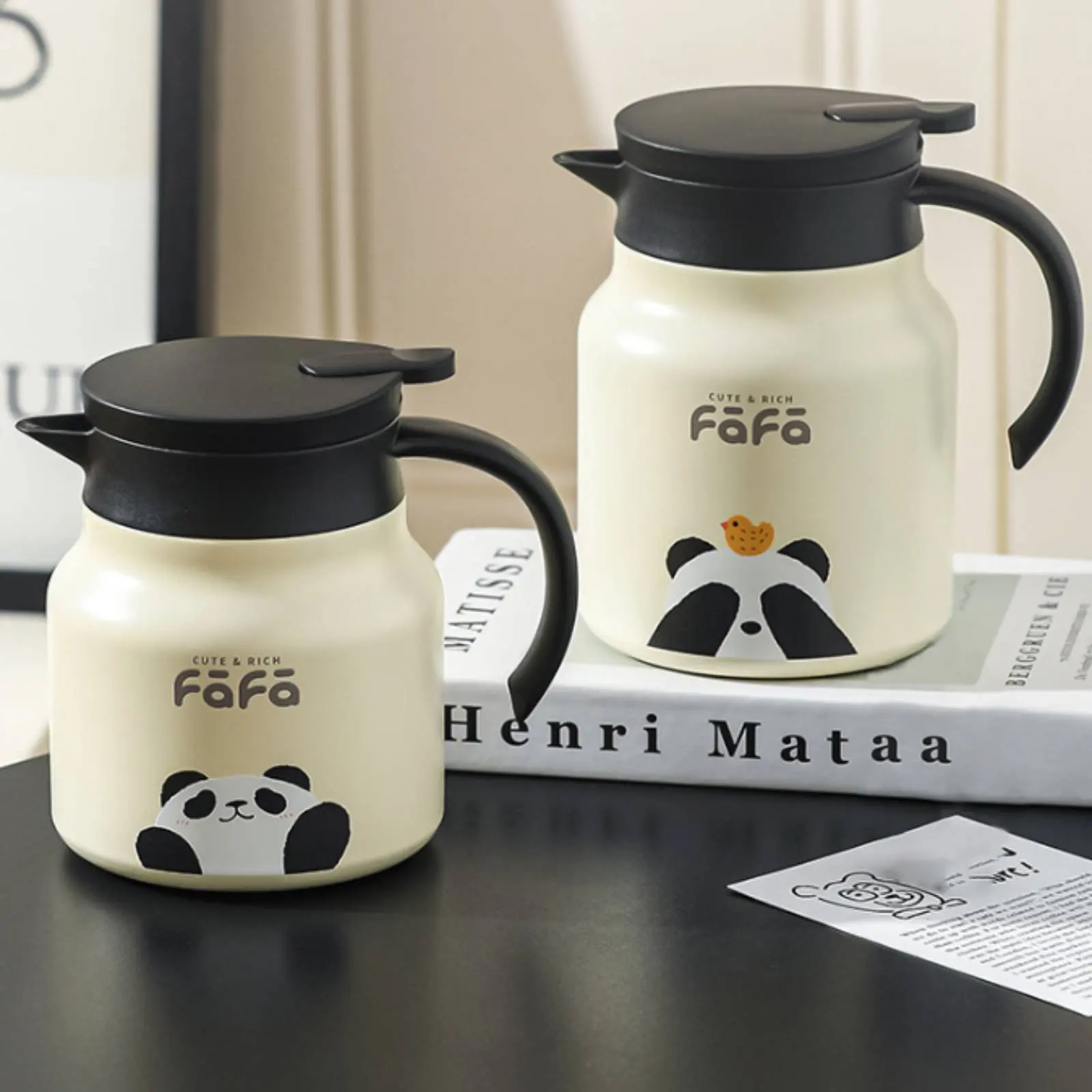 Panda Design Insulated Kettle Long-Term Insulation Panda Thermal Pot Stewing Teapot Infuser Large Capacity for Home, Office
Panda Design Insulated Kettle Long-Term Insulation Panda Thermal Pot Stewing Teapot Infuser Large Capacity for Home, Office