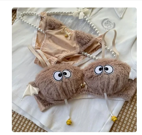 Lolita Cute Bra Underwear Sweet plush bra underwear Set wirefree warm melody lingerie brief Japanese women gathered brassiere
Lolita Cute Bra Underwear Sweet plush bra underwear Set wirefree warm melody lingerie brief Japanese women gathered brassiere