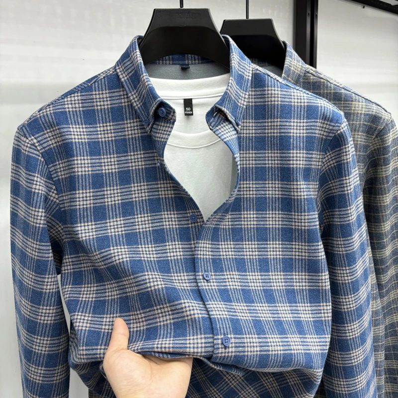 New 100% Pure Cotton Long Sleeved Shirt, Business Casual Trendy Plaid Shirt, Soft and Comfortable Shirt, Men's Wear
New 100% Pure Cotton Long Sleeved Shirt, Business Casual Trendy Plaid Shirt, Soft and Comfortable Shirt, Men's Wear