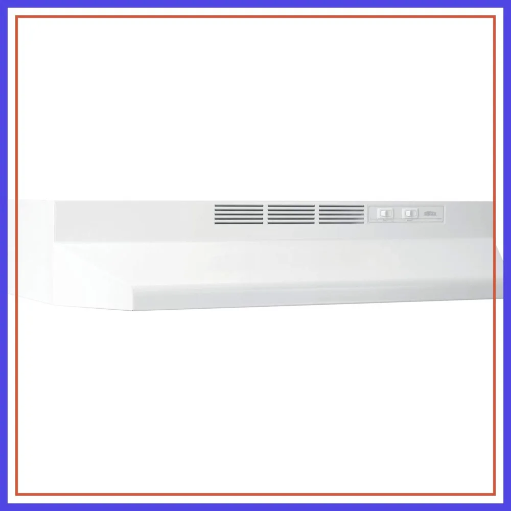 30-Inch Under Cabinet Range Hood with Lights, Ductless Exhaust Fan, White
30-Inch Under Cabinet Range Hood with Lights, Ductless Exhaust Fan, White