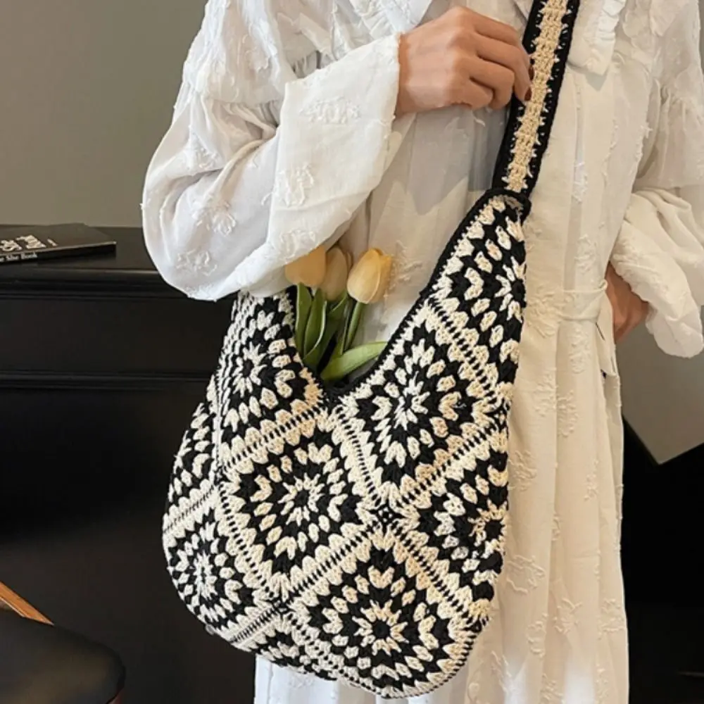 Portable Shoulder Bag Knitted Bag Hollowed Out Large Capacity Crochet Tote Bag Handbag Storage Bag Weave Bag Beach
Portable Shoulder Bag Knitted Bag Hollowed Out Large Capacity Crochet Tote Bag Handbag Storage Bag Weave Bag Beach