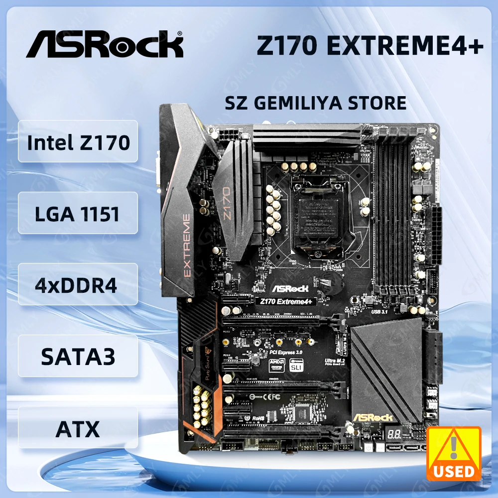 ASRock Z170 Extreme4+ Motherboard Intel Z170 LGA 115 DDR4 64GB support Core i5-6500 i7-7700K cpu PCI-E 3.0 USB3.1M.2 HDMI ATX
ASRock Z170 Extreme4+ Motherboard Intel Z170 LGA 115 DDR4 64GB support Core i5-6500 i7-7700K cpu PCI-E 3.0 USB3.1M.2 HDMI ATX
