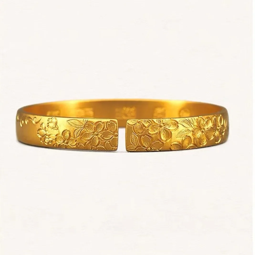 AU9999 24K Real Gold Yellow Gold Ancient Acacia Vine - inspired Open Solid Bracelet, Stylish Piece
AU9999 24K Real Gold Yellow Gold Ancient Acacia Vine - inspired Open Solid Bracelet, Stylish Piece