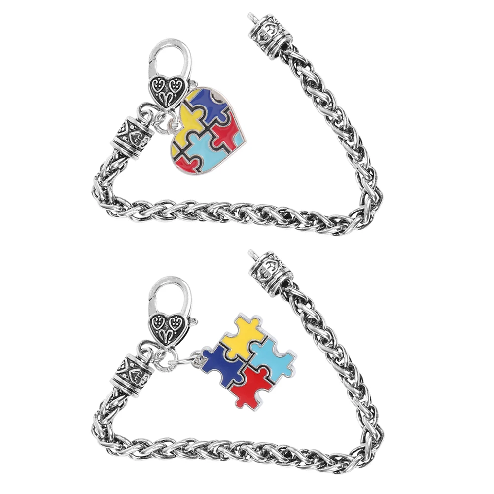 2pcs Puzzle Bracelets Zinc Alloy Smooth Autism Design Lightweight Creative Hand Chain Decor Toddler Boys Bracelet Puzzle Pattern
2pcs Puzzle Bracelets Zinc Alloy Smooth Autism Design Lightweight Creative Hand Chain Decor Toddler Boys Bracelet Puzzle Pattern