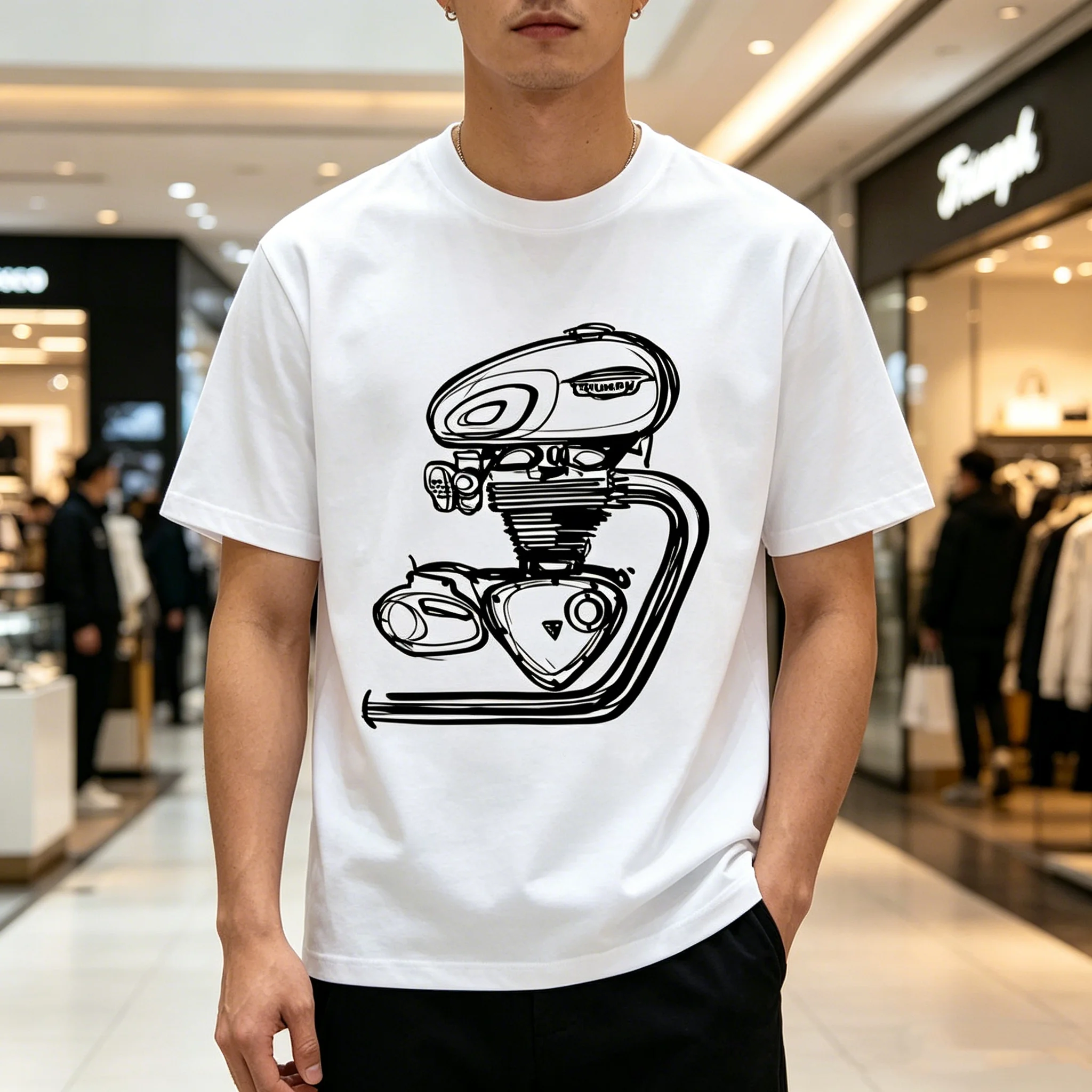 Motorcycle Engine Modified Retro Printed 2026 Pure Cotton Summer Short-sleeved T-shirt for Men, Loose and Casual for Students
Motorcycle Engine Modified Retro Printed 2026 Pure Cotton Summer Short-sleeved T-shirt for Men, Loose and Casual for Students