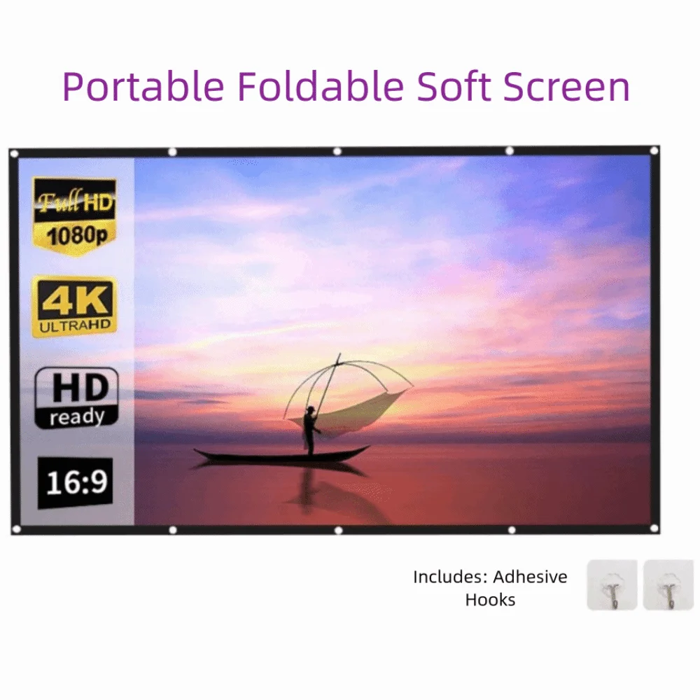 Polyester Projector Screen 16:9 Video Equipments Foldable Projection Screen Reflective 72/84/100inch Folding Soft Screen Home
Polyester Projector Screen 16:9 Video Equipments Foldable Projection Screen Reflective 72/84/100inch Folding Soft Screen Home