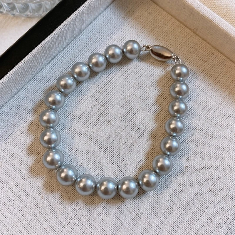New 925 silver ingot clasp Akoya pearl bracelet for women, elegant French vintage gray-blue high-end jewelry
New 925 silver ingot clasp Akoya pearl bracelet for women, elegant French vintage gray-blue high-end jewelry