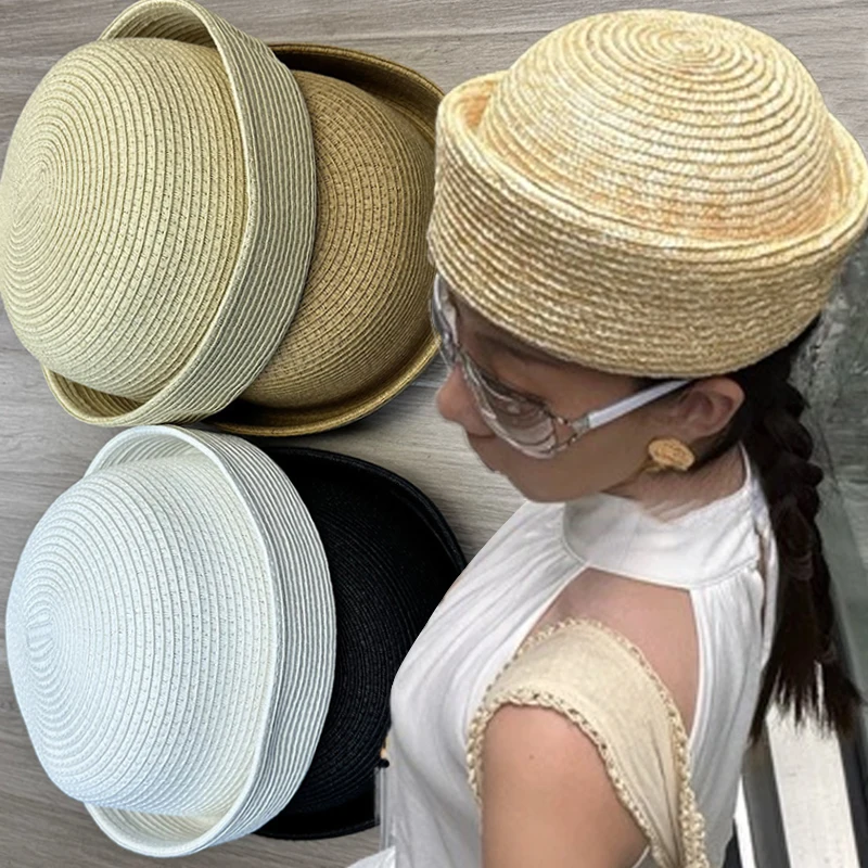 Classic Natural Berets Straw Hat Fashion Pillbox Hat Circle Concave Top Berets French Summer Sun Hats Wedding Concave Top Hats
Classic Natural Berets Straw Hat Fashion Pillbox Hat Circle Concave Top Berets French Summer Sun Hats Wedding Concave Top Hats