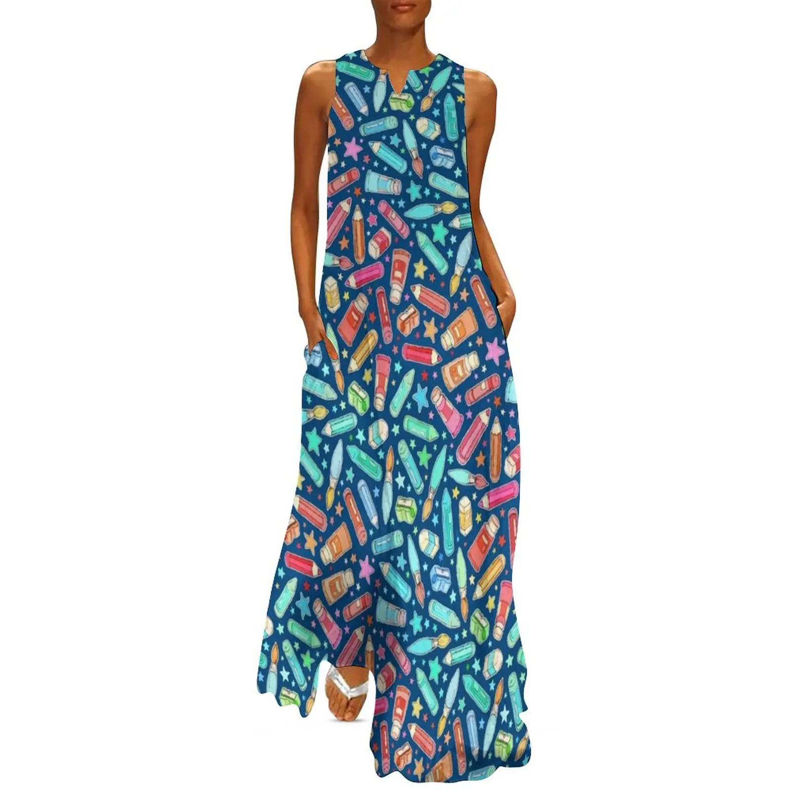 Rainbow Stationary and Art Supplies - Dark Blue Long Dress dresses korean style Women's dress Long dress
Rainbow Stationary and Art Supplies - Dark Blue Long Dress dresses korean style Women's dress Long dress