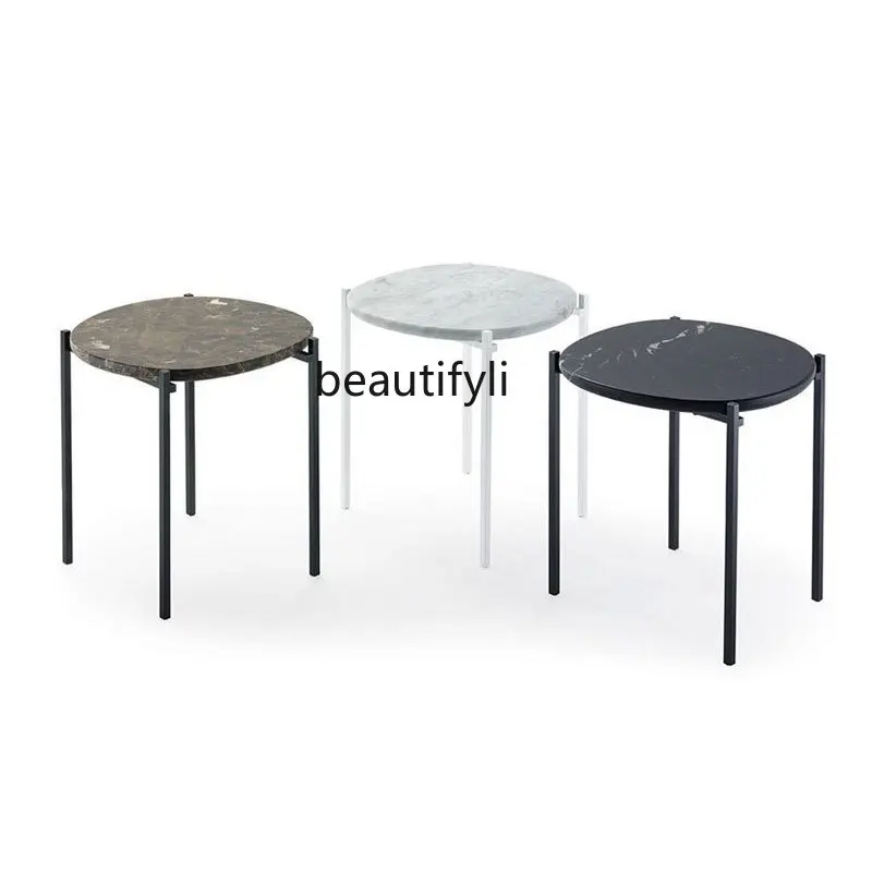 Marble round Sofa Side Table Living Room Creative Combined Tea Table Light Luxury Iron Edge Table
Marble round Sofa Side Table Living Room Creative Combined Tea Table Light Luxury Iron Edge Table