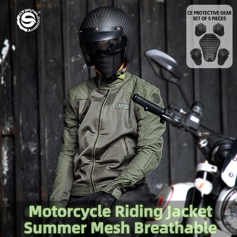 Star Field Knight Motorcycle Riding Jackets Men's Mesh Cycling Clothes Summer Breathable With Protective Equipment Accessories
Star Field Knight Motorcycle Riding Jackets Men's Mesh Cycling Clothes Summer Breathable With Protective Equipment Accessories