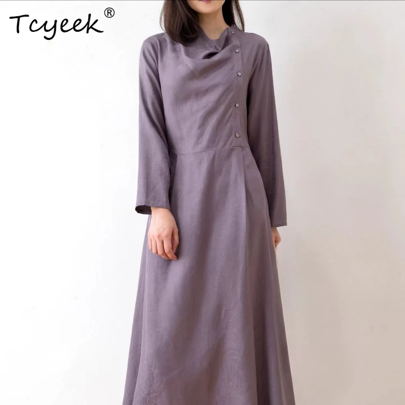 Tcyeek 100% Real Silk Dress for Women 2026 Hot Selling Elegant Long-sleeved Clothes for Ladies Summer Dresses Платье Женское
Tcyeek 100% Real Silk Dress for Women 2026 Hot Selling Elegant Long-sleeved Clothes for Ladies Summer Dresses Платье Женское
