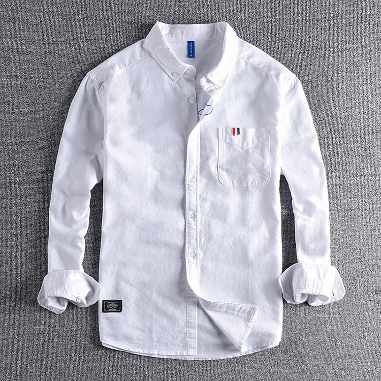2023 New Spring Hong Kong Style Japanese Washed Oxford Long Sleeved Shirt Men's Solid Color Simple Versatile Top Casual Shirts
2023 New Spring Hong Kong Style Japanese Washed Oxford Long Sleeved Shirt Men's Solid Color Simple Versatile Top Casual Shirts