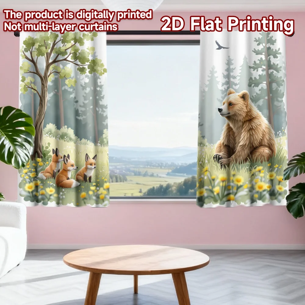 2D flat printing 2pcs Curtains Bear and Foxes in Forest Digital Printed Polyester Drapes Festive Curtains Perfect for Home &
2D flat printing 2pcs Curtains Bear and Foxes in Forest Digital Printed Polyester Drapes Festive Curtains Perfect for Home &