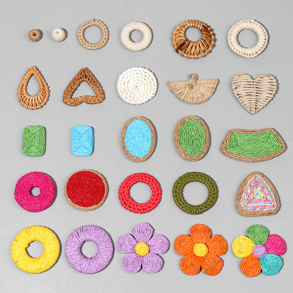 5PCS Boho Korea Rattan Straw Charms Multicolour Raffia Braid Pendents For Jewelry Making DIY Summer Earrings Accessory Wholesale
5PCS Boho Korea Rattan Straw Charms Multicolour Raffia Braid Pendents For Jewelry Making DIY Summer Earrings Accessory Wholesale