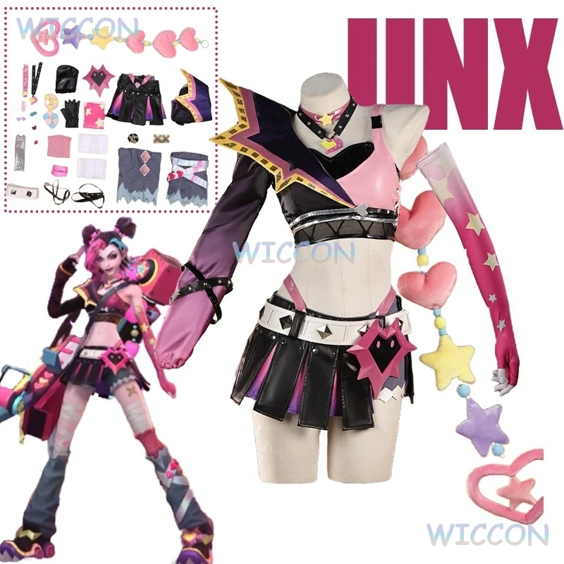 LOL костюм для косплея в стиле фэнтези Jinx на День святого Валентина, женская игровая форма, 2021, высококачественные костюмы на Хэллоуин, аниме, женские костюмы
LOL костюм для косплея в стиле фэнтези Jinx на День святого Валентина, женская игровая форма, 2021, высококачественные костюмы на Хэллоуин, аниме, женские костюмы