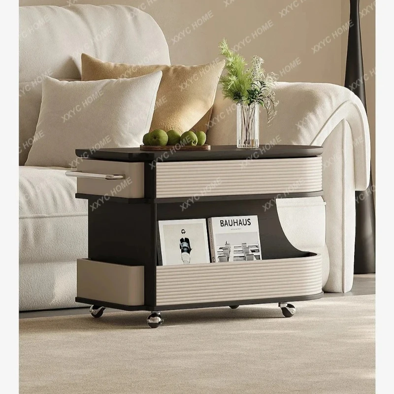A minimalist movable wheeled coffee table new rotating lift sofa side cabinet
A minimalist movable wheeled coffee table new rotating lift sofa side cabinet