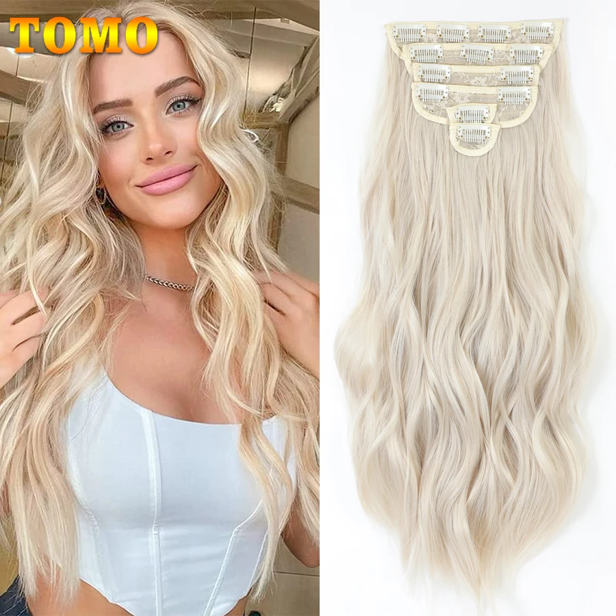 TOMO Synthetic Clip In Hair Extension For Women 20 Inch 6 Pcs Long Curly Hairpiece Clip Hair High Temperature Hair Ombre Blonde
TOMO Synthetic Clip In Hair Extension For Women 20 Inch 6 Pcs Long Curly Hairpiece Clip Hair High Temperature Hair Ombre Blonde