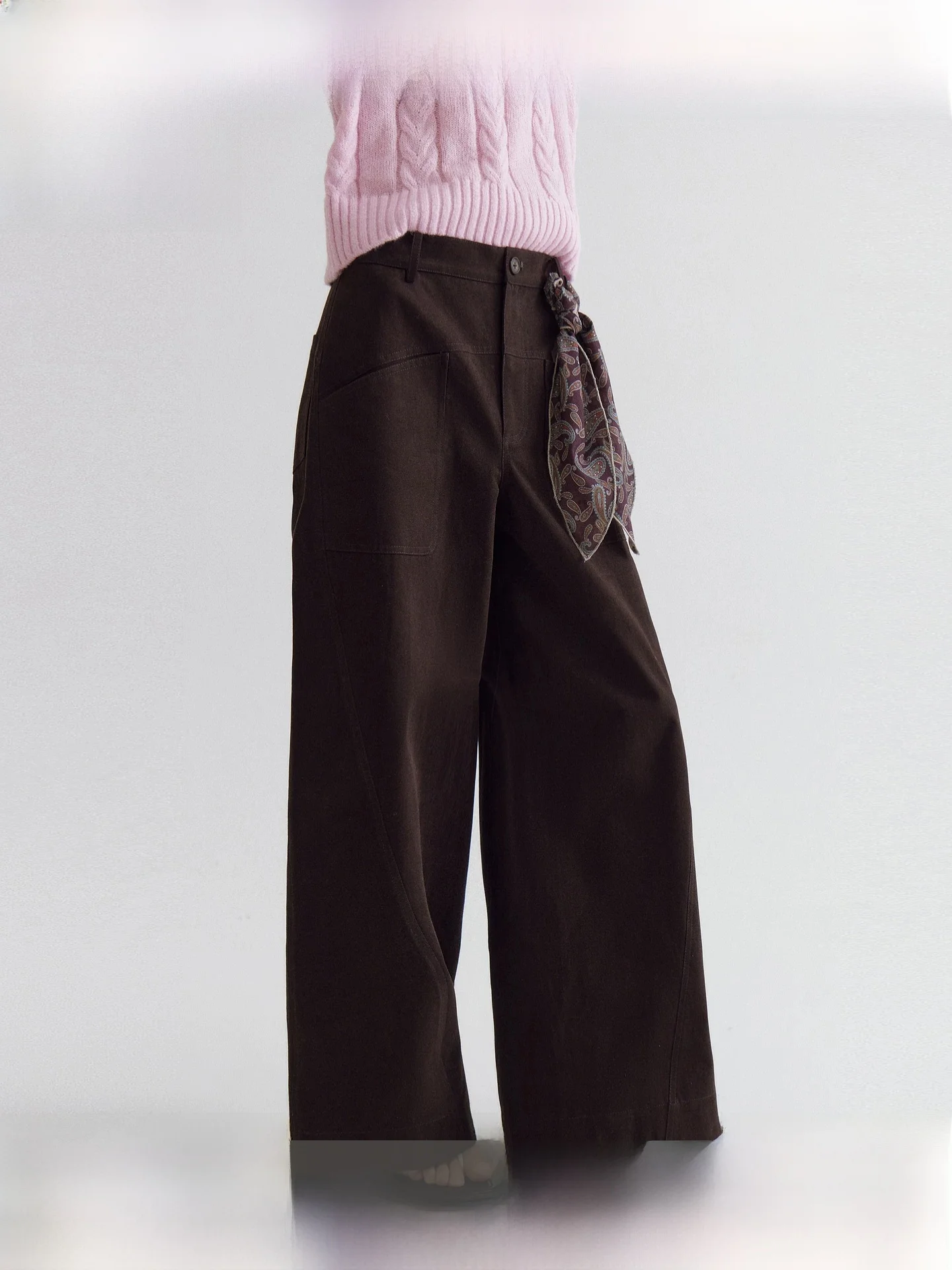 Fano 100% Cotton Casual Pants Women's Coffee Color Straight Leg Simple Design Spring New Style High Waist Pocket Detail
Fano 100% Cotton Casual Pants Women's Coffee Color Straight Leg Simple Design Spring New Style High Waist Pocket Detail