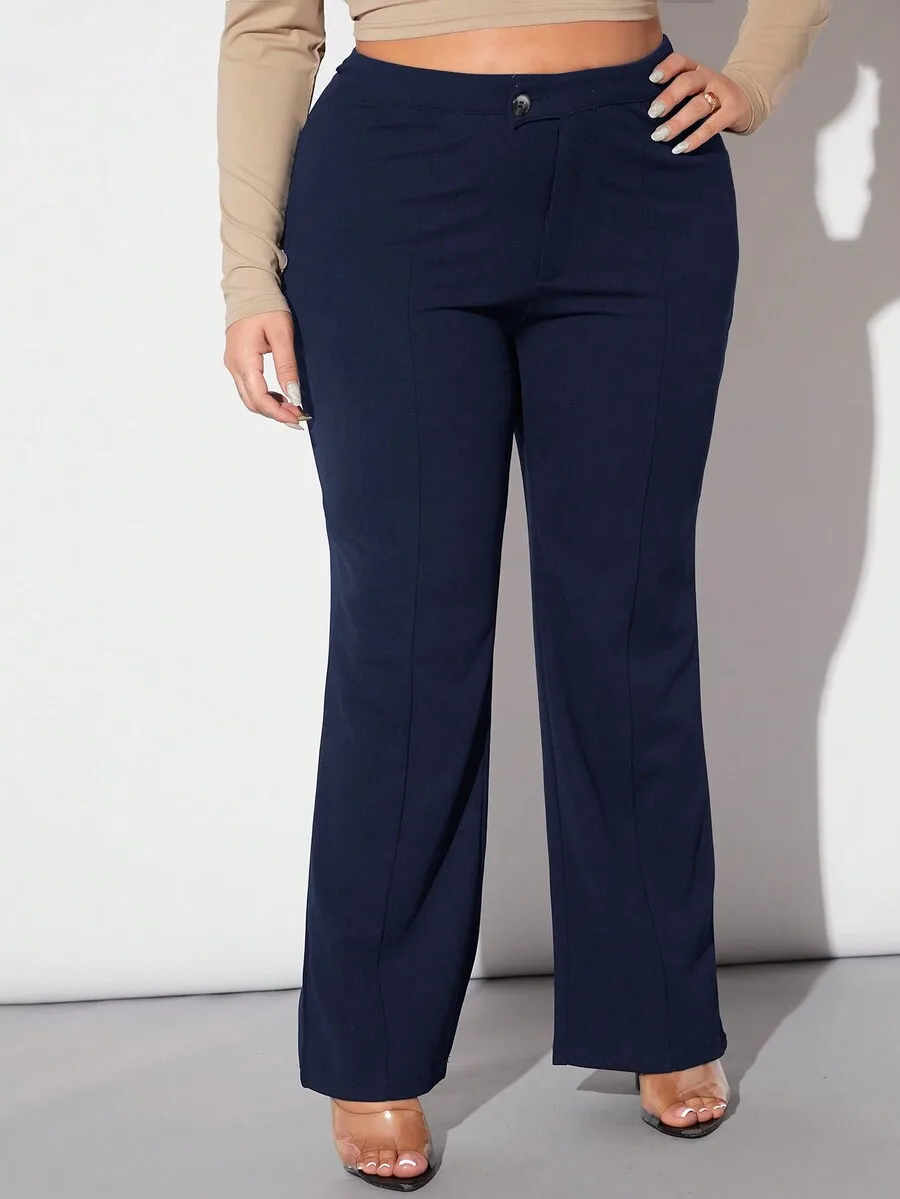 Curvy Plus Size Womens Solid Wide Leg Casual Trousers For Tall Figures
Curvy Plus Size Womens Solid Wide Leg Casual Trousers For Tall Figures