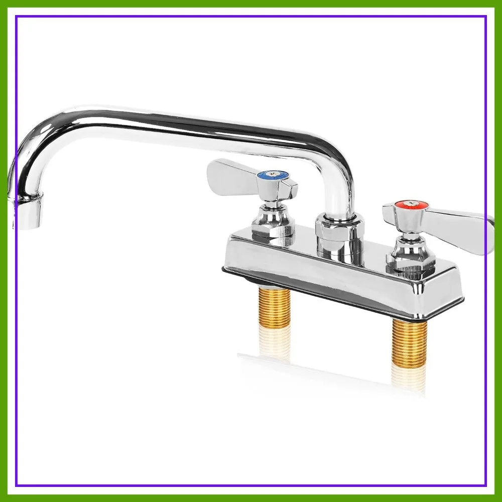 Leak-Free Commercial Bar Sink Faucet 8" Swivel Spout with Ceramic Valve, Utility Laundry Sink Faucet 4" Center Deck Mount, Brass Constructed for Large Sink in Kitchen, Laundry Room, Garage
Leak-Free Commercial Bar Sink Faucet 8" Swivel Spout with Ceramic Valve, Utility Laundry Sink Faucet 4" Center Deck Mount, Brass Constructed for Large Sink in Kitchen, Laundry Room, Garage