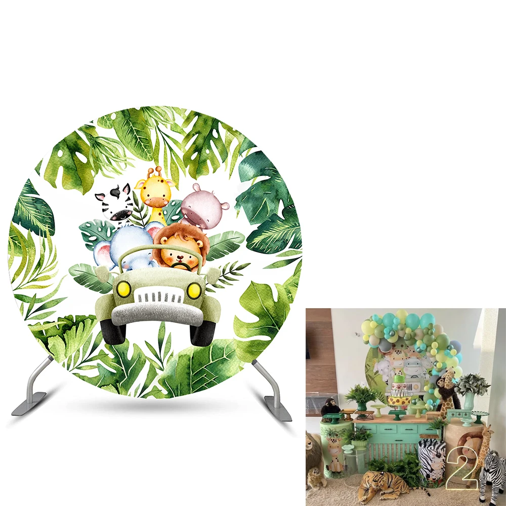 Jungle Cartoon Animal Round Backdrop Cover for Wedding, Child Birthday Parties and Baby Shower Party Decoration Props
Jungle Cartoon Animal Round Backdrop Cover for Wedding, Child Birthday Parties and Baby Shower Party Decoration Props