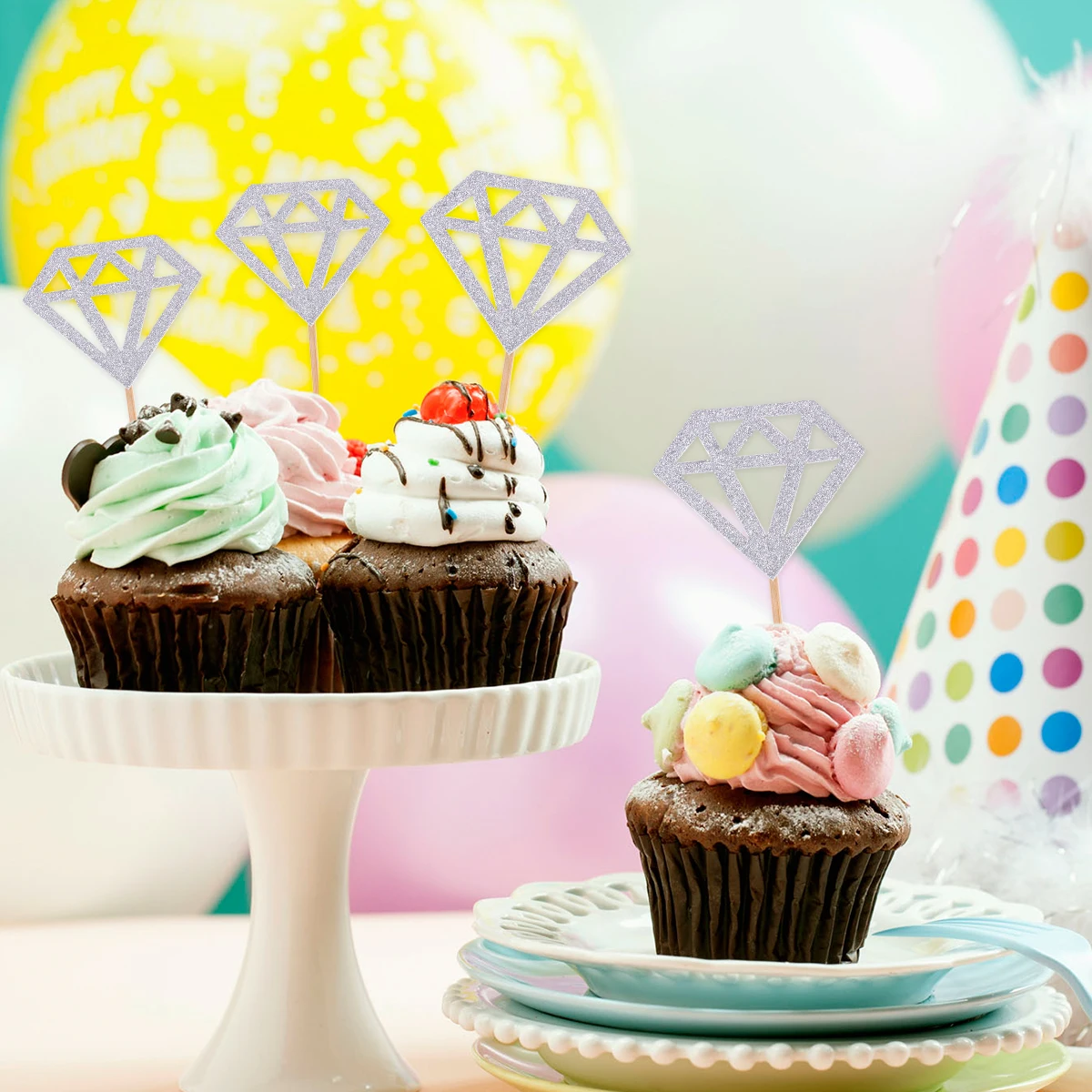 50pcs Glitter Cupcake Diamond Cake Decor Topper Wedding Party Supplies Gold Dessert Picks Bamboo Sticks Reusable
50pcs Glitter Cupcake Diamond Cake Decor Topper Wedding Party Supplies Gold Dessert Picks Bamboo Sticks Reusable