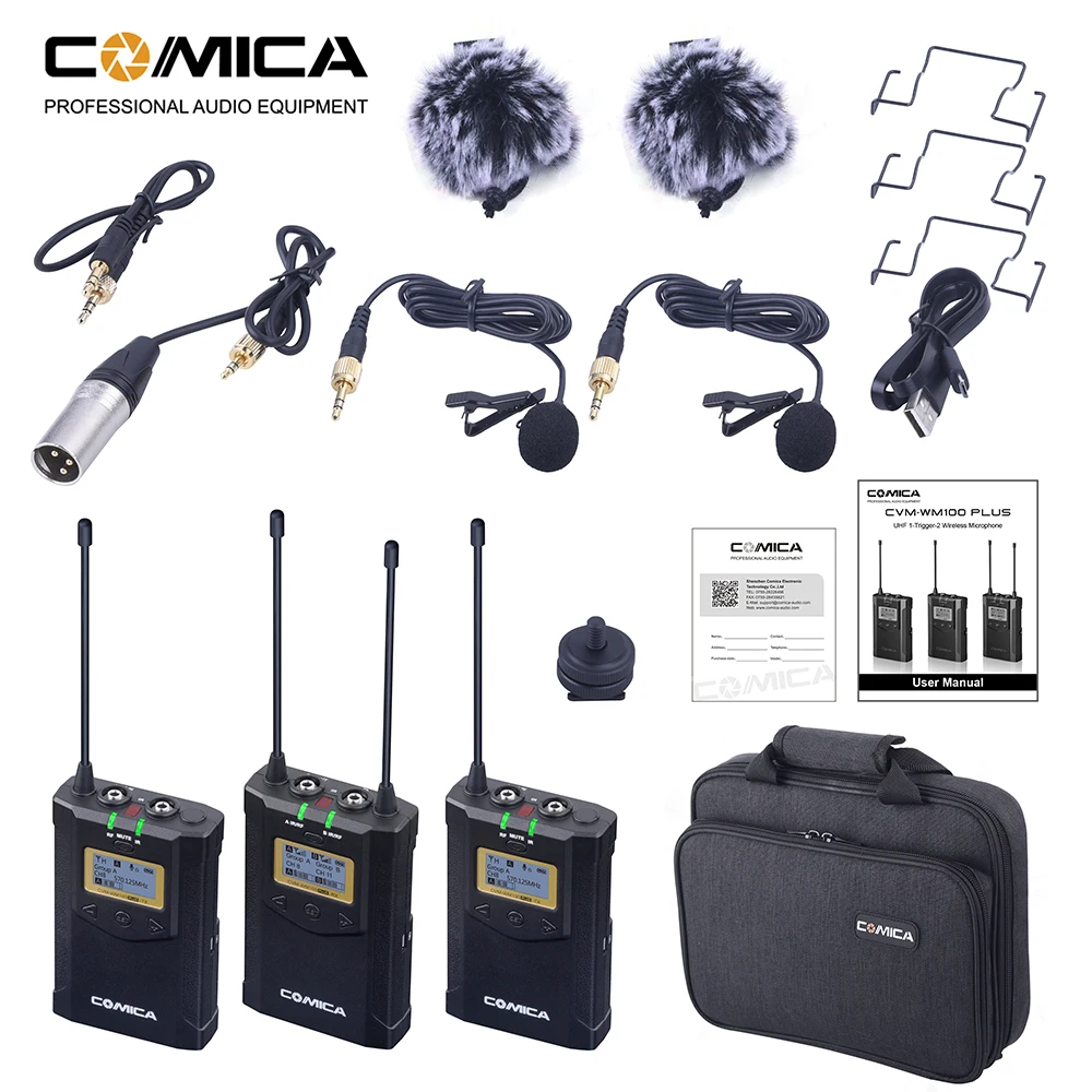 COMICA CVM-WM100 PLUS UHF 48-Channels Mono/Stereo Real-Time Monitoring Wireless Microphone for DSLR, Camera and Smartphone
COMICA CVM-WM100 PLUS UHF 48-Channels Mono/Stereo Real-Time Monitoring Wireless Microphone for DSLR, Camera and Smartphone
