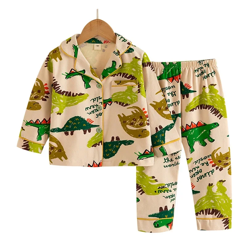 Children's Spring Pajamas Set Cute Cartoon Print Long Sleeve Lapel Soft Sleepwear for Boys Girls Baby Casual Loose Homewear
Children's Spring Pajamas Set Cute Cartoon Print Long Sleeve Lapel Soft Sleepwear for Boys Girls Baby Casual Loose Homewear
