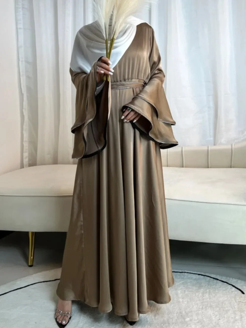 Eid Flare Sleeve Dress for Women Abaya Muslim Women 3 Piece Set Dresses Sashes Scarf Vestidos Jalabiya Arab Robe Ramadan 2025
Eid Flare Sleeve Dress for Women Abaya Muslim Women 3 Piece Set Dresses Sashes Scarf Vestidos Jalabiya Arab Robe Ramadan 2025