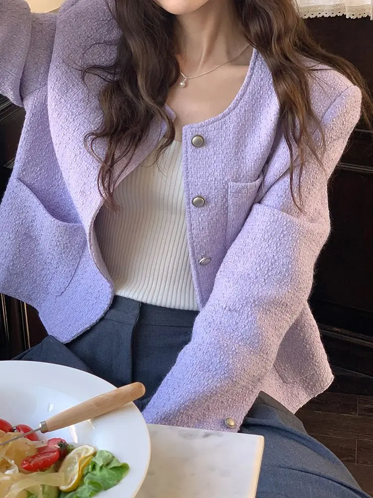 Korean Temperament Jackets for Women 2025 Slim Fashion Autumn Roupas Femininas Ropa Woolen Suit Clothes Coat haqueta Mujer
Korean Temperament Jackets for Women 2025 Slim Fashion Autumn Roupas Femininas Ropa Woolen Suit Clothes Coat haqueta Mujer