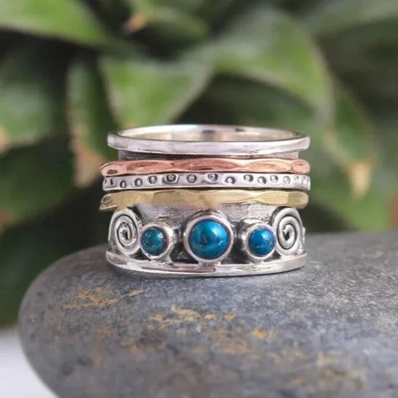 Vintage Ring Bohemia Engrave Ring Anxiety Spinning Band Silver Color Ring Silver Color Custom Jewelry
Vintage Ring Bohemia Engrave Ring Anxiety Spinning Band Silver Color Ring Silver Color Custom Jewelry