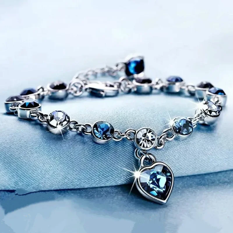 925 Silver Natural Crystal Heart Pendant Bracelet Fashion Bangle Charm Jewelry Carved Amulet Gifts for Her Women
925 Silver Natural Crystal Heart Pendant Bracelet Fashion Bangle Charm Jewelry Carved Amulet Gifts for Her Women